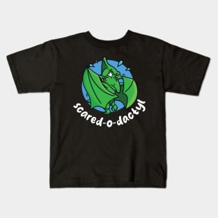 Scared-o-dactyl (on dark colors) Kids T-Shirt